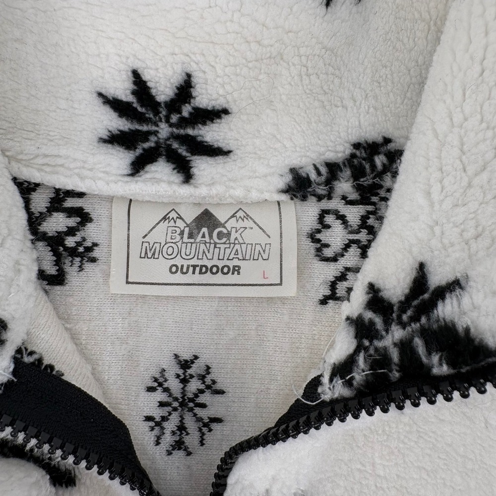 Black Mountain Fleece Jacket Womens XL White Penguin Snowflake Alaska Zip Up - Picture 4 of 9